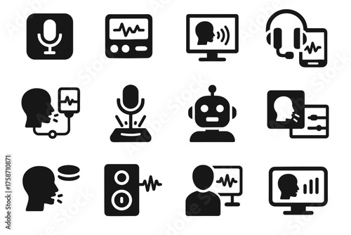 Sensor holographic vocal voice vector pronunciation pad audio icons smart device digital