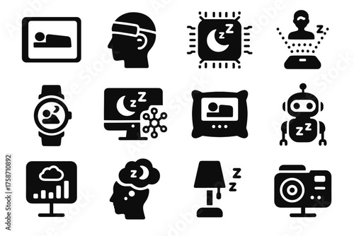Lamp journal vector monitor visualization night tools rem smart icon connected sleep