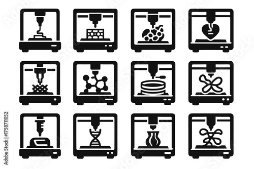 Scaffold biopolymer vector icon icons bioprinter d laboratory structure culture printer organ