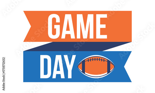 Game Day. American football playoff. Super Party in United States. Final game of regular season. Professional team championship. Ball for american football. Sport poster. Vector illustration