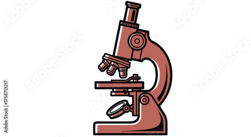Elegant microscope illustration for educational resources, perfect for science textbooks, presentations, and research materials, inspiring scientific discovery