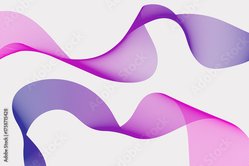 Abstract flowing ribbons with intricate purple and pink patterns