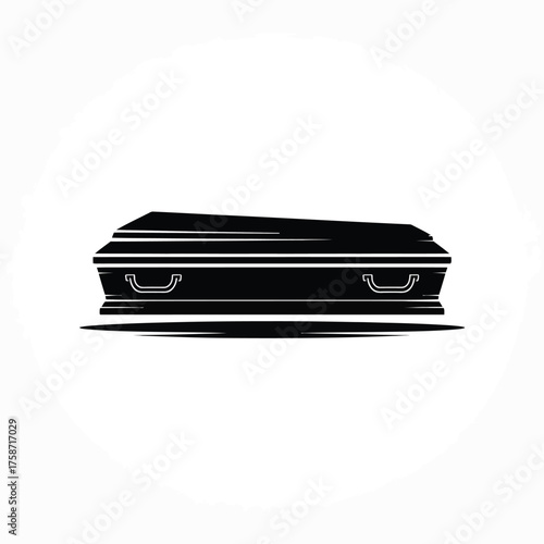 Wallpaper Mural Black coffin silhouette on white background funeral symbol Torontodigital.ca