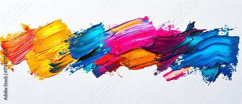 Vibrant Abstract Brush Strokes with Vivid Colors and Textures