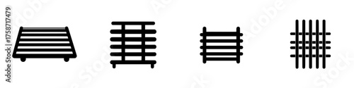 Variety of pallet and grid designs on a white background suitable for furniture or industrial applications