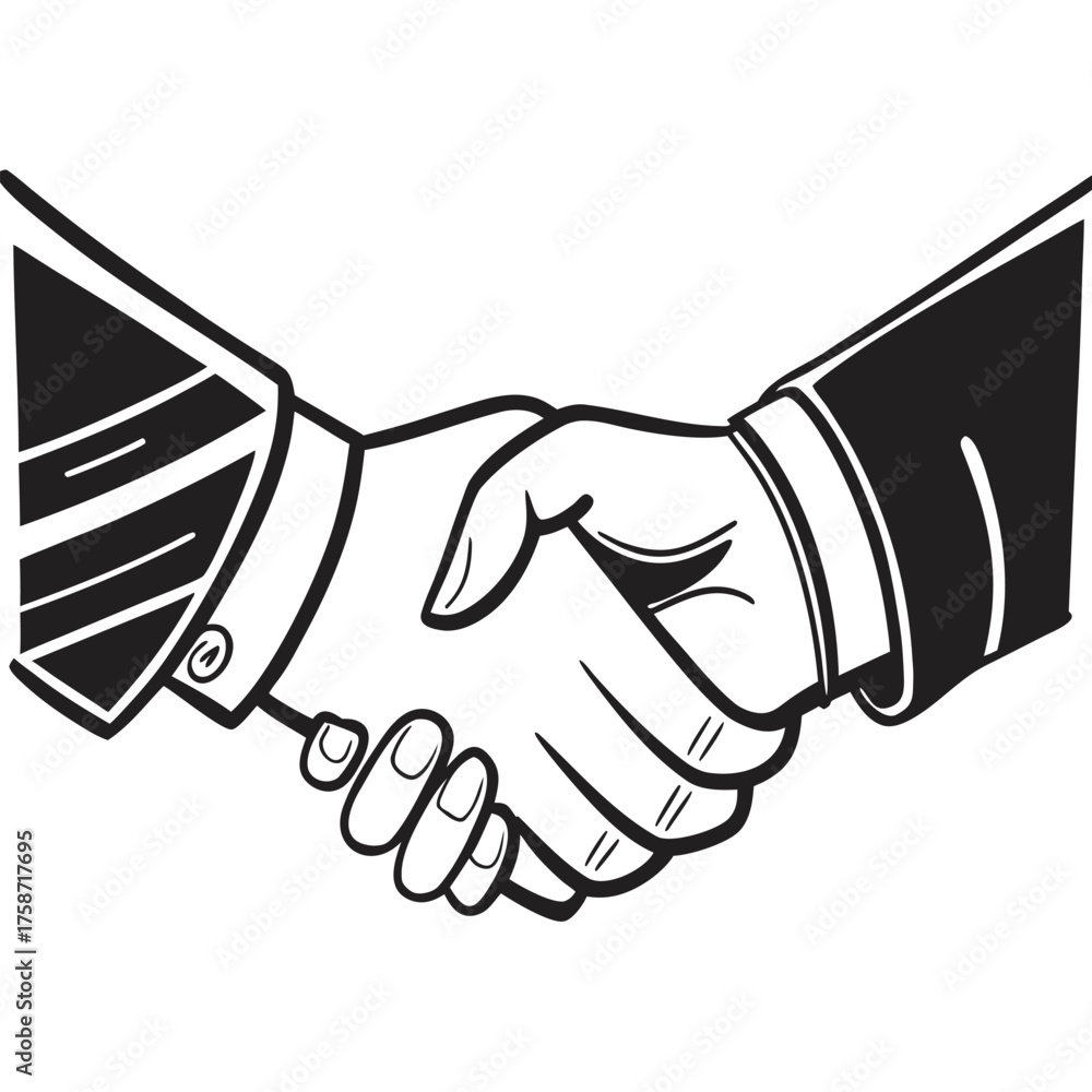 Fototapeta premium Handshake Logo Vector – Partnership, Unity, and Business Agreement Symbol