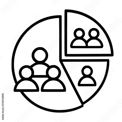 Team performance analysis shown in segmented chart, data representing group dynamics, ideal for business strategy or marketing reports about target audiences