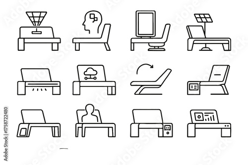 Touchscreen environment system icon monitoring interactive frame vector benches panel bench smart