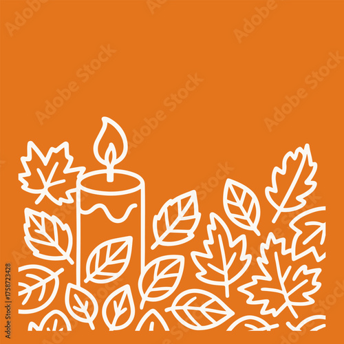 candle frame with empty space for text on colorful background