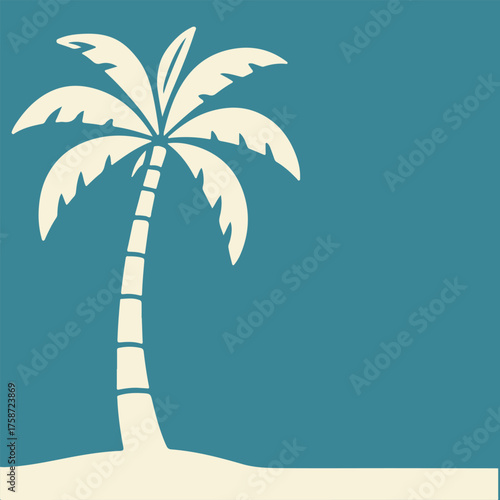palm tree frame with empty space for text on colorful background