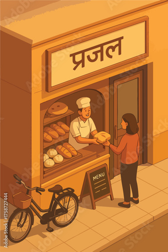 Morning Bakery Delight with Cultural Touches
