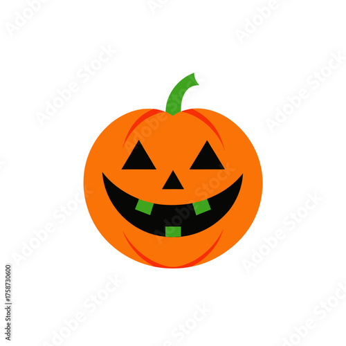 Happy halloween jackolantern face icon on black background