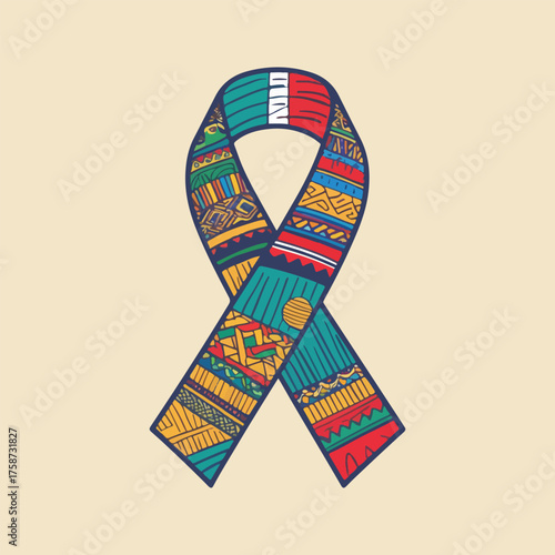 Flat minimal vector for World Polio Day featuring vaccine, ribbon, healthy children & global unity — public health awareness in solid color style