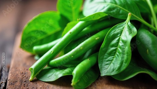 Farm-Fresh Spinach and String Beans Vibrant Green Vegetables Ready for Cooking, Perfect for Salads and Side Dishes