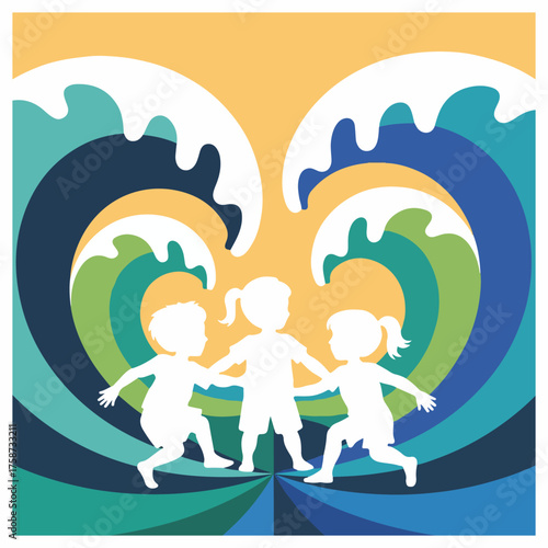 Polio awareness poster vector, immunization campaign, pediatric health, global protection, flat vector icons, children and vaccines, prevention infographic, hope and safety design
