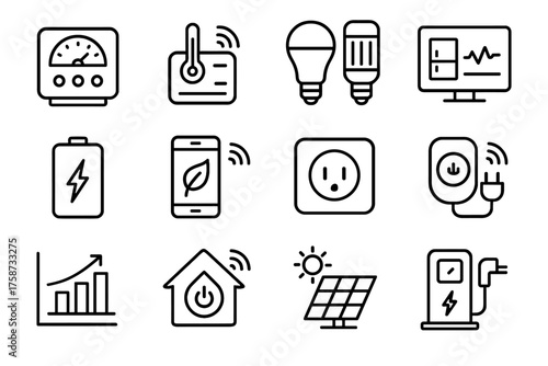 Car consumption efficiency battery monitor icons thermostat meter chart vector icon energy