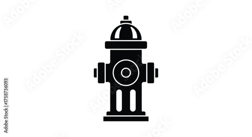 Simple black and white illustration of a classic fire hydrant design
