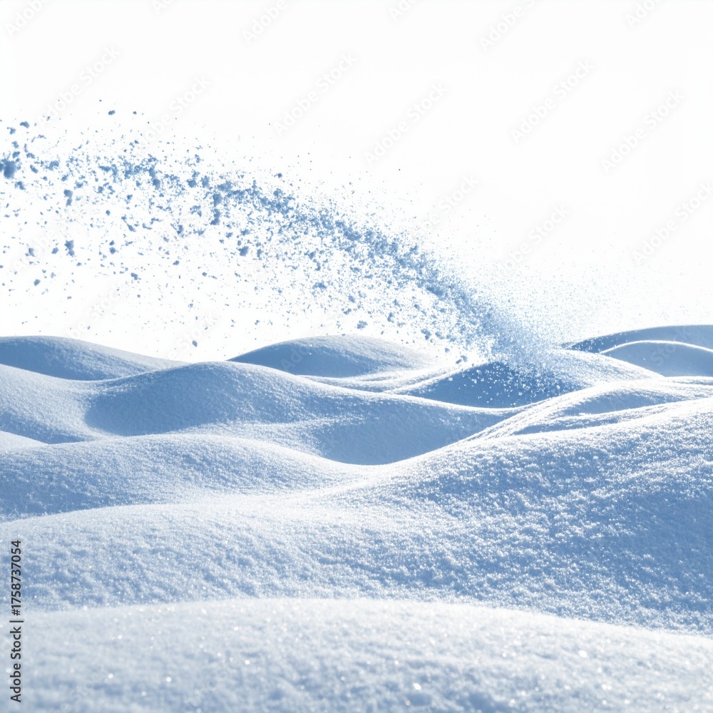 Obraz premium Snow Covered Hills Under a Bright White Sky Landscape in Winter