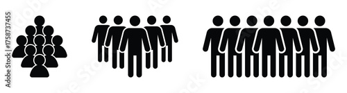 People group icon set. Crowd of people. Group of people, leaders or users. Vector illustration. EPS 10