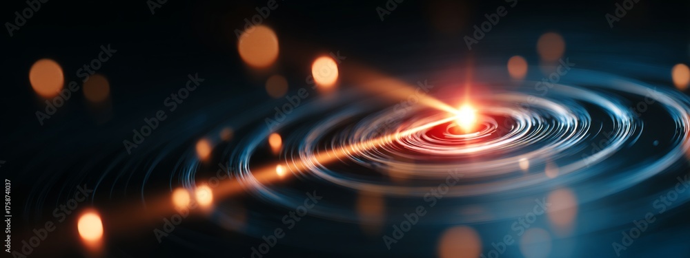 Obraz premium Concept of Light Beam Focusing on Target Center for Creative Illustrations and Abstract Visuals in Digital Art
