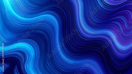 Abstract Blue Waves Fluid Art Textured Background Wallpaper Design