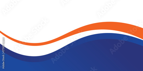 Abstract orange and blue banner background. Graphic design banner pattern background template. dynamic curve shape design.