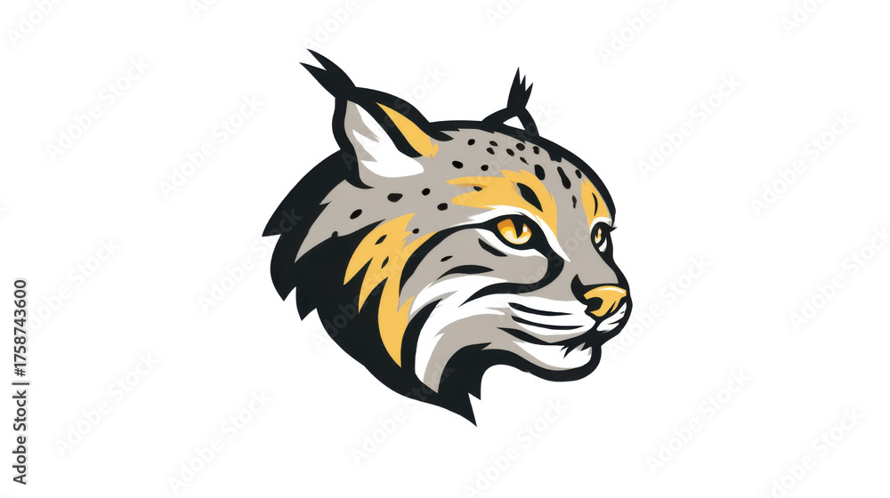 Obraz premium Lynx Head Illustration on white background