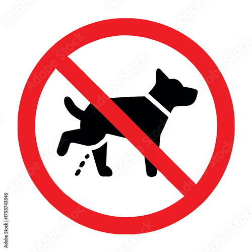 No dogs urinating sign prohibition symbol