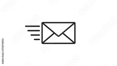 Mail email message sending envelope icon animation