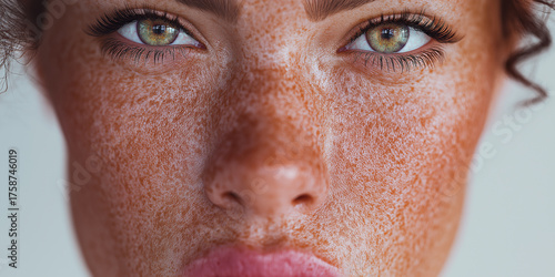 Detailed Close-Up of a Woman’s Face with Real Skin Texture