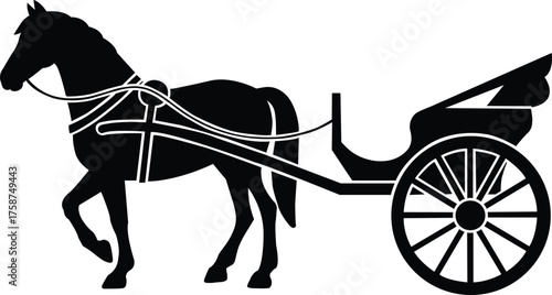 Vintage horse drawn carriage silhouette representing traditional transport and culture