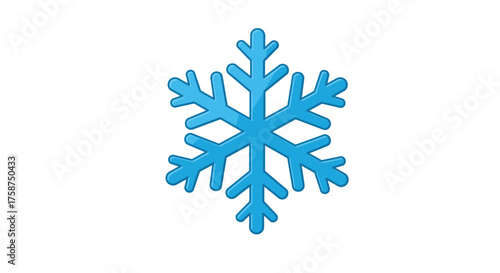 3d blue snowflake icon on white background for winter design