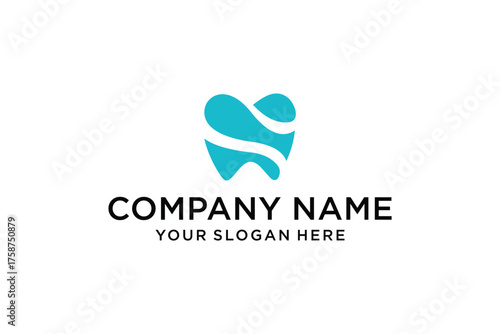 Modern Abstract Blue Tooth Logo Design for Dental Clinic and Oral Healthcare Branding