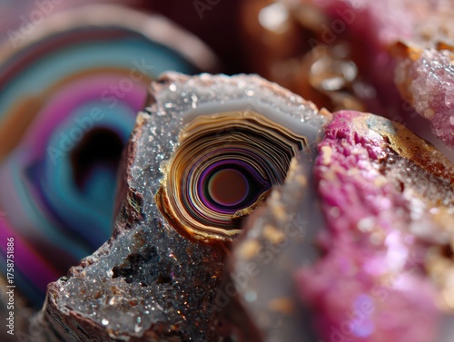 Colorful geode cross-sectio...