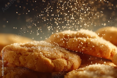 Golden cookies sprinkled wi...
