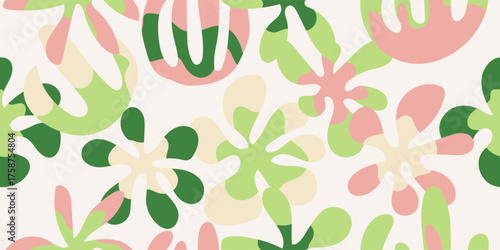 Vector Hand drawn colourful flowers, seamless patterns with floral, botanical for fabric, textiles, clothing, wrapping paper, backdrop, banner, illustration, abstract backgrounds.
