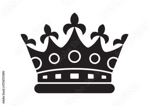 Queen crown icon, Queen crown solid vector
