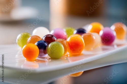Colorful, glossy spheres of...