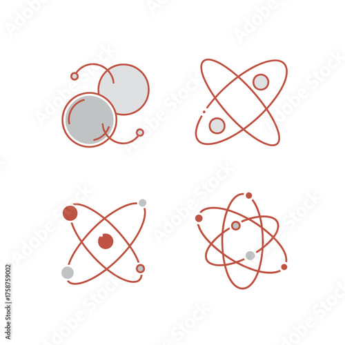 Atom Models Depicting Scientific Concepts and Atomic Structure.
