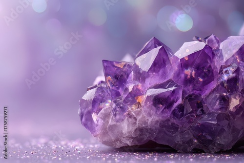 Purple crystal cluster with...