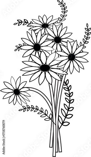 Wallpaper Mural coloring page, flower, vintage, vector, floral, pattern, nature, leaf, plant, design, flowers, decoration, branch, card, summer, seamless, art, drawing, illustration, rose, sketch, ornament, wallpaper Torontodigital.ca