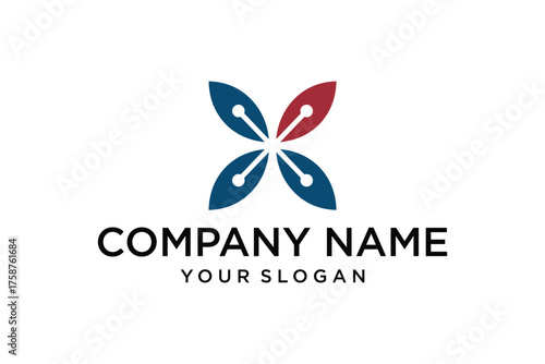 Modern Pen Nib X Letter Logo Design Template for Creative Business Branding