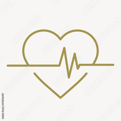Beating heart icon, health graphic vector