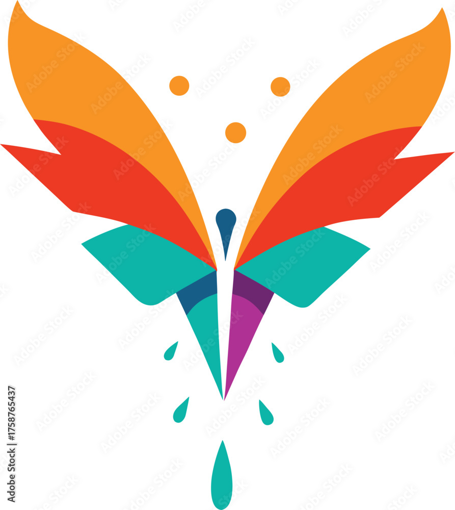 Naklejka premium Minimalist Geometric Chrysalis Splitting Open