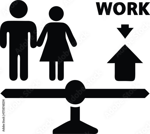 Balancing work and family life with a seesaw concept