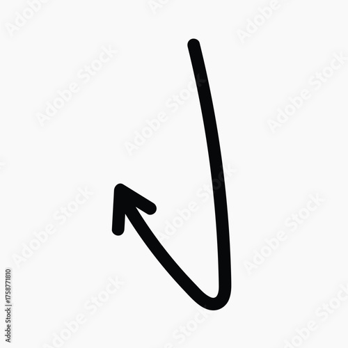 Curved arrow icon for navigation illustration vector