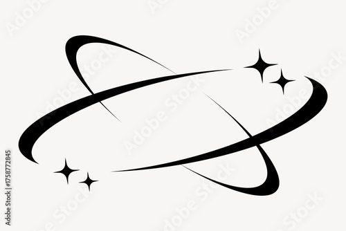 Abstract cosmic orbit illustration vector