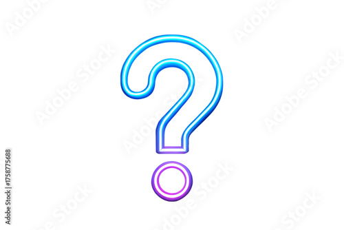Neon Question Mark Symbol light glowing