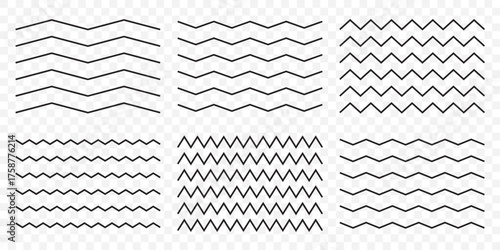 Wave line and wavy zigzag lines. wavy curve zig zag line pattern in abstract style On Transparent Background. EPS 10.