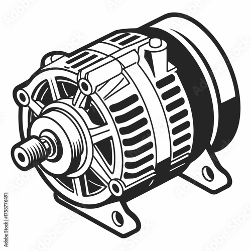Car generator icon in simple style vector